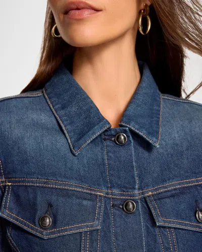 Ramy Brook Dani Fitted Denim Jacket In Blue