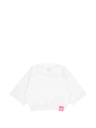 Aape By A Bathing Ape Moonface Mesh-panel T-shirt In White