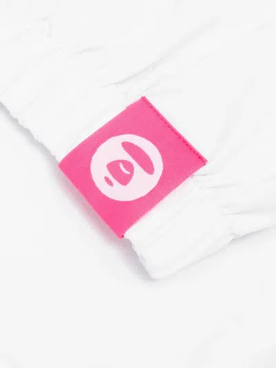 Aape By A Bathing Ape Moonface Mesh-panel T-shirt In White