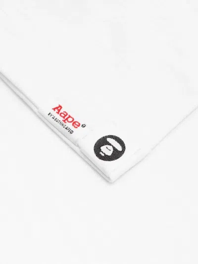 Aape By A Bathing Ape Moonface Mesh-panel T-shirt In White
