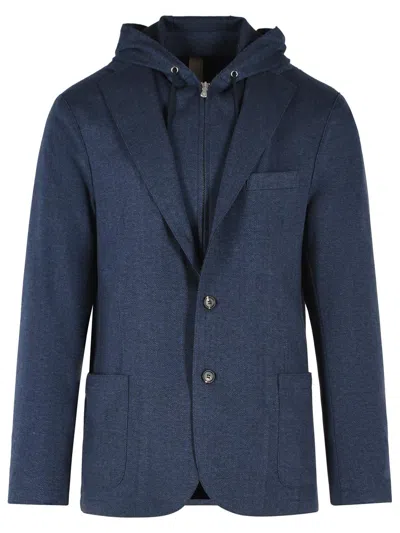 Eleventy Blue Polyester-blend Single-breasted Blazer In Blue