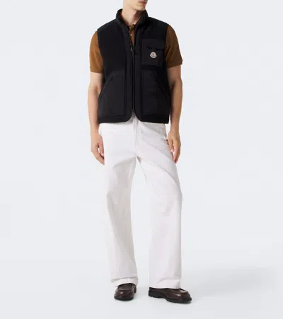 Moncler Lenevra Wool-blend Down Vest In Black