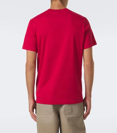 Moncler Logo Cotton Jersey T-shirt In Red