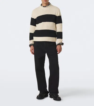 Moncler Striped Wool-blend Sweater In Multi