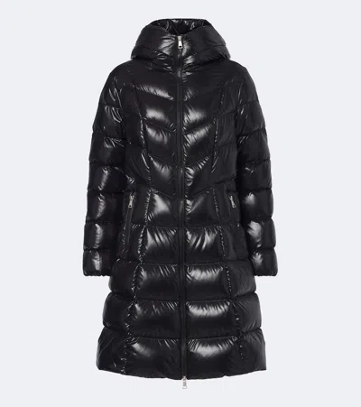 Moncler Chevron-quilted Hooded Puffer Jacket In Black
