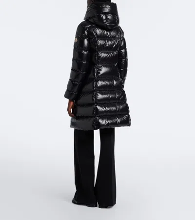 Moncler Chevron-quilted Hooded Puffer Jacket In Black