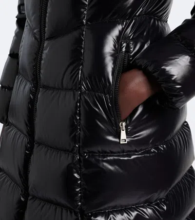 Moncler Chevron-quilted Hooded Puffer Jacket In Black