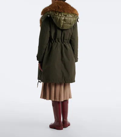 Moncler Halicte Down Coat In Brown