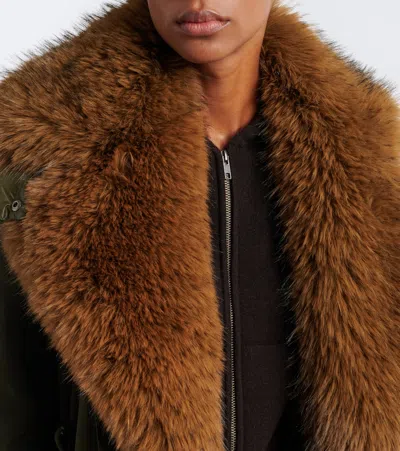 Moncler Halicte Down Coat In Brown
