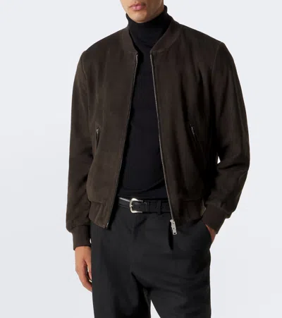 Arma Didier Suede Bomber Jacket In Brown