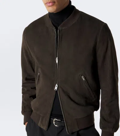 Arma Didier Suede Bomber Jacket In Brown