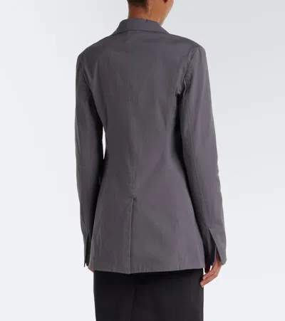 Miu Miu Cotton-blend Poplin Jacket In Blue
