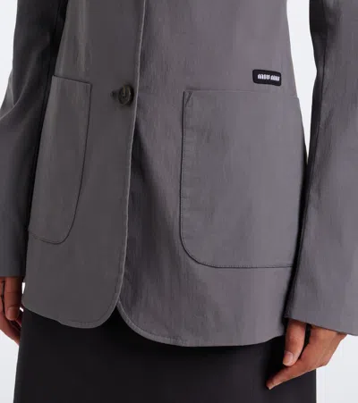Miu Miu Cotton-blend Poplin Jacket In Blue