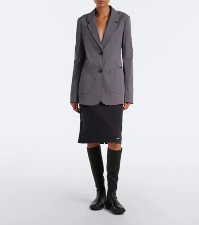 Miu Miu Cotton-blend Poplin Jacket In Blue