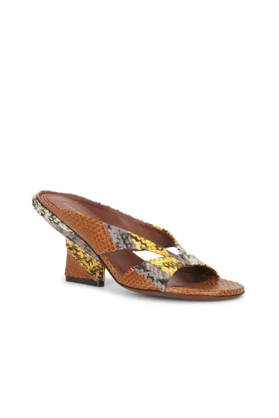 Dries Van Noten Rounded Toe Slide Mule In Tan