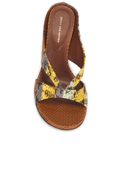 Dries Van Noten Rounded Toe Slide Mule In Tan