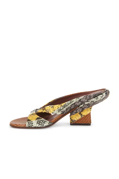 Dries Van Noten Rounded Toe Slide Mule In Tan
