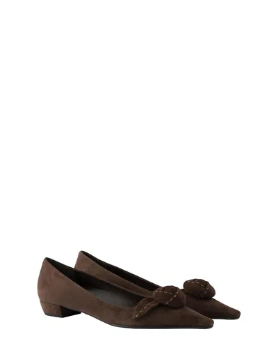 Prada Suede Ballerinas In Brown