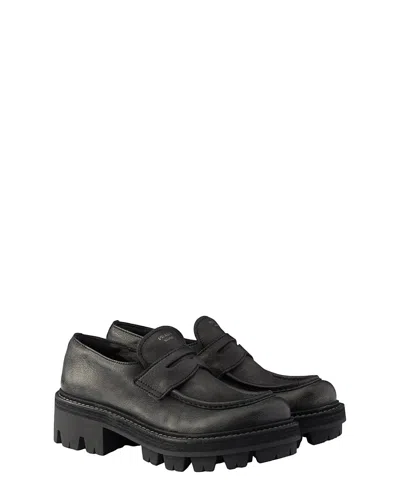 Prada Leather Loafers In Black