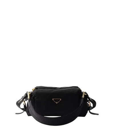 Prada Explore Small Re-nylon And Leather Shoulder Bag In Blue