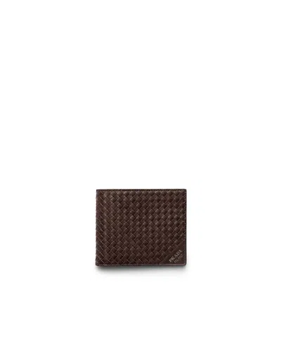 Prada Leather Wallet In Purple