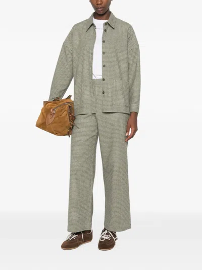 Niū Check-pattern Button-up Shirt In Green