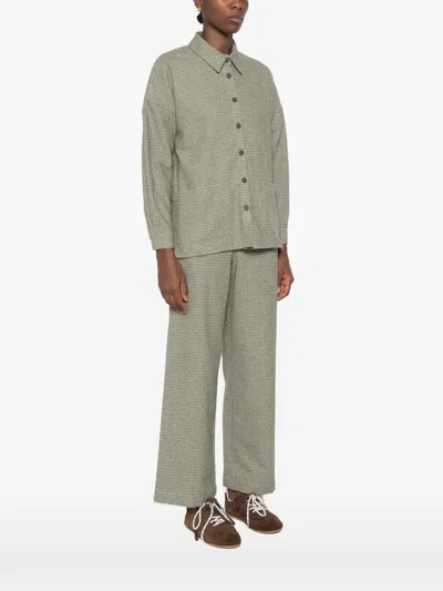 Niū Check-pattern Button-up Shirt In Green