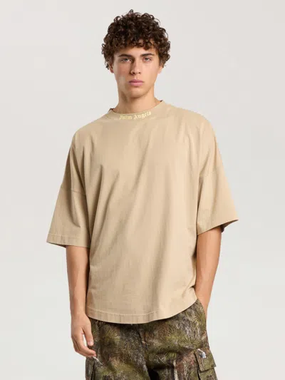 Palm Angels Classic Logo Oversized T-shirt In Neutral