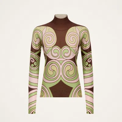 La Doublej Silky Turtleneck In Multi
