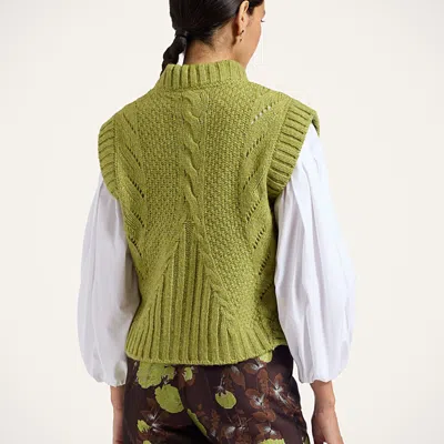 La Doublej Cameo Vest In Solid Light Green