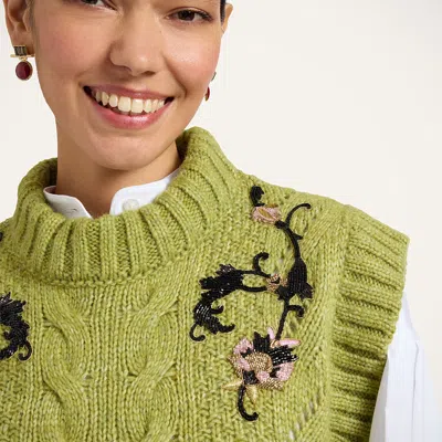La Doublej Cameo Vest In Solid Light Green
