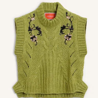 La Doublej Cameo Vest In Solid Light Green