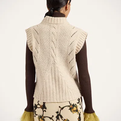 La Doublej Cameo Vest In Solid Ecru