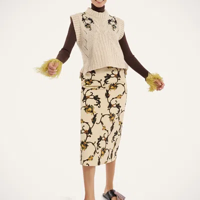 La Doublej Cameo Vest In Solid Ecru