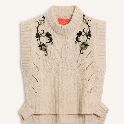 La Doublej Cameo Vest In Solid Ecru