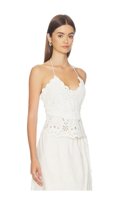 Loveshackfancy Neria Top In Optic White