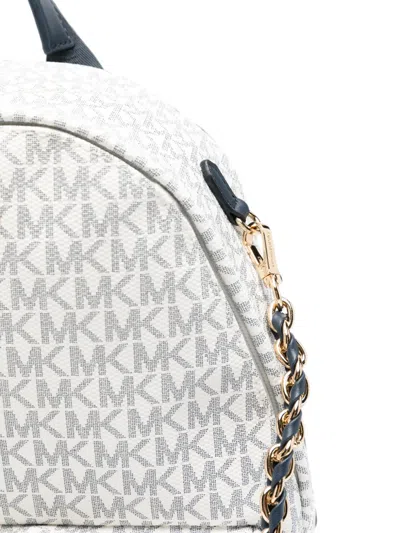 Michael Kors Monogram-print Chain-link Backpack In Neutral