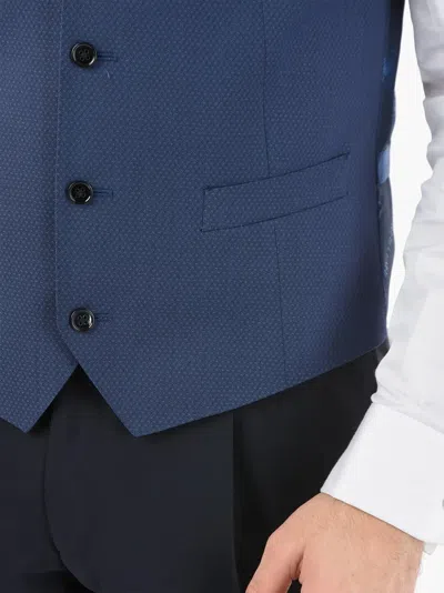 Corneliani Single-breasted Logo-print Waistcoat In Multi