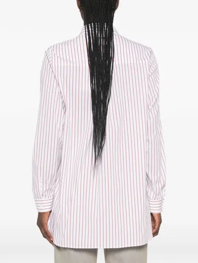 Herno Vertical-stripe Long-sleeve Shirt In Pink