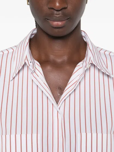 Herno Vertical-stripe Long-sleeve Shirt In Pink