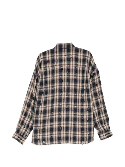 Juunj Distressed Check-pattern Shirt In Multi
