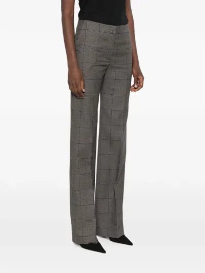 Mugler Check-pattern Trousers In Purple