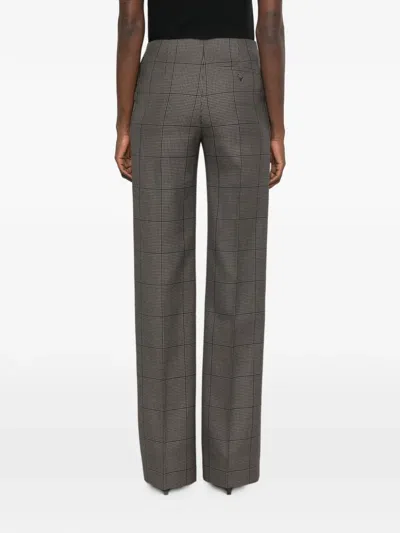 Mugler Check-pattern Trousers In Purple