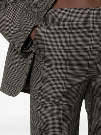 Mugler Check-pattern Trousers In Purple