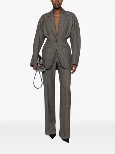 Mugler Houndstooth-pattern Blazer In Multi