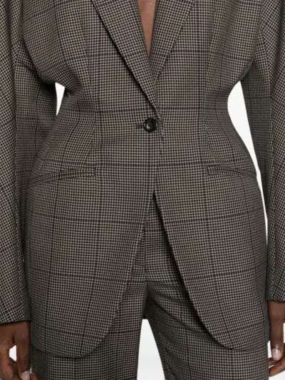 Mugler Houndstooth-pattern Blazer In Multi