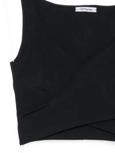 Parlor Crossover-style Tank Top In 블랙