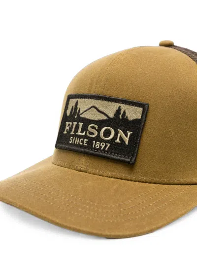 Filson Logo-patch Mesh-panel Cap In Brown
