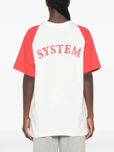 System Raglan-sleeve Graphic-print T-shirt In Multi