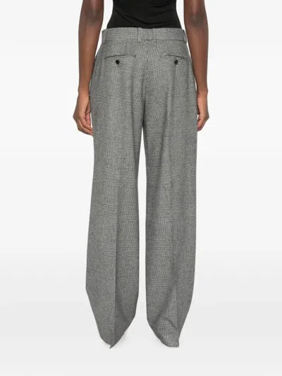 Dolce & Gabbana Check-pattern Pleated Trousers In Gray